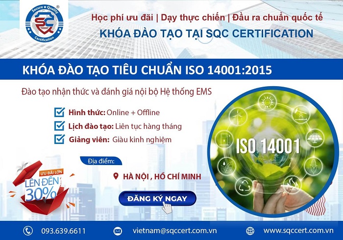 khóa đào tạo iso 14001:2015