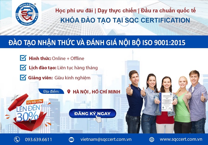 khóa đào tạo nhận thức và đánh giá nội bộ iso 9001:2015