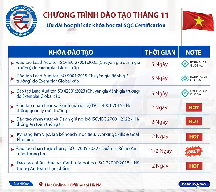 chương trình đào tạo tháng 11