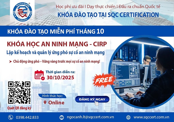 khóa học lập kế hoạch quản lý ứng phó sự cố an ninh mạng cirp